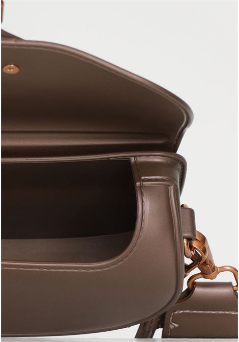 Bronze handbag with double shoulder strap and women's logo MARC ELLIS | Bags | FLAT KISHADARK BRONZE/ORO DUCALE