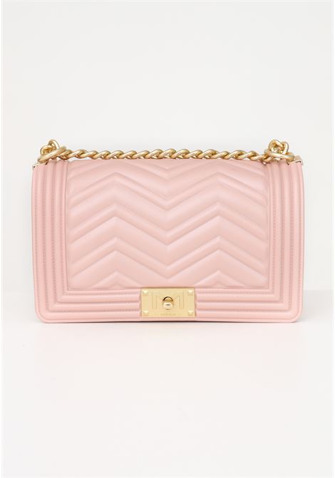 Flat M Manhattan pearly pink shoulder bag for women 23 MARC ELLIS | Bag | FLAT M MANHATTAN 23ROSA LOTUS/GOLD PERLATO
