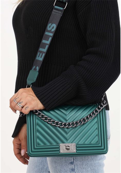 Green shoulder bag with women's logo MARC ELLIS | Bags | FLAT MFORESTA METALLIC/CDF SATINATO