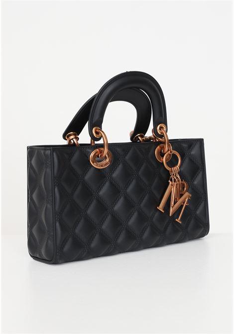 Black bag with pendant and shoulder strap for women MARC ELLIS | Bags | FLAT MISSY NANETTEBLACK/ORO DUCALE