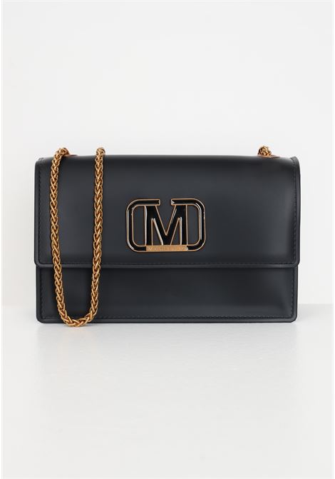Black bag with logo and shoulder strap for women MARC ELLIS | Bags | FLAT SUPERMEE MBLACK/ORO DUCALE