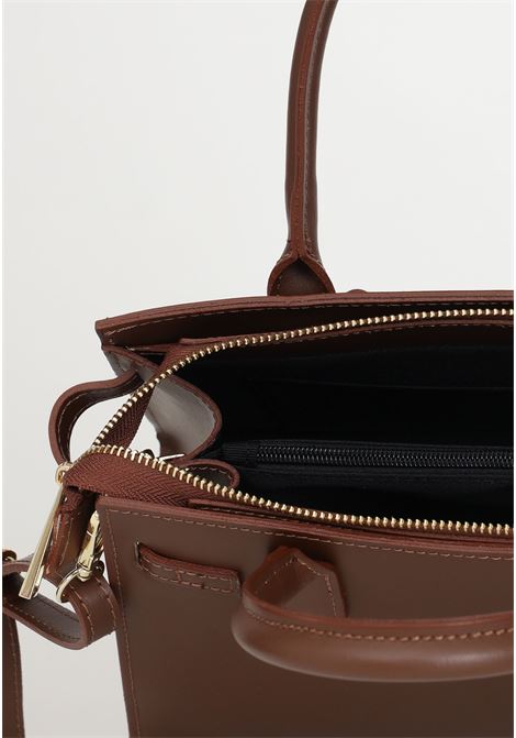 Brown handbag with logo plaque for women MARC ELLIS | Bags | LADY M RUBRUCIATO/GOLD