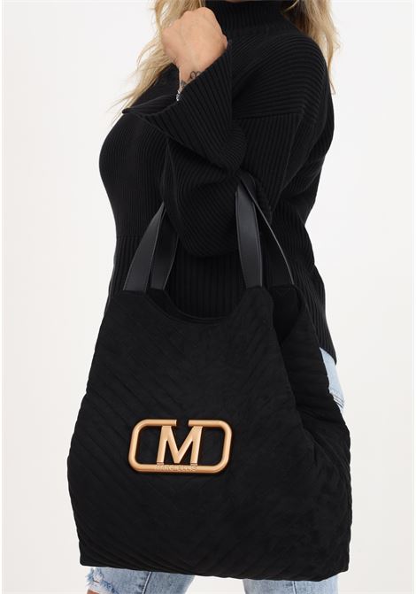 Borsa a spalla nera con logo lettering da donna MARC ELLIS | Borse | MILA MARCBLACK
