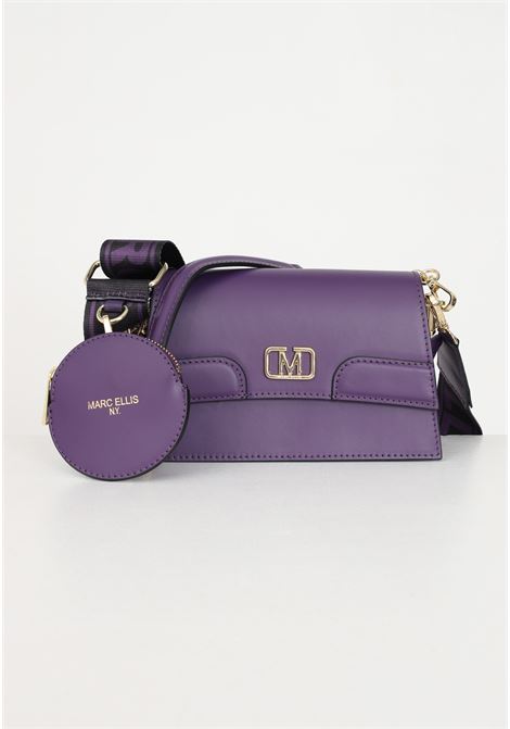 Purple shoulder bag with logo plaque for women MARC ELLIS | Bags | NEW KOURTNEY S RUPURPLE/GOLD