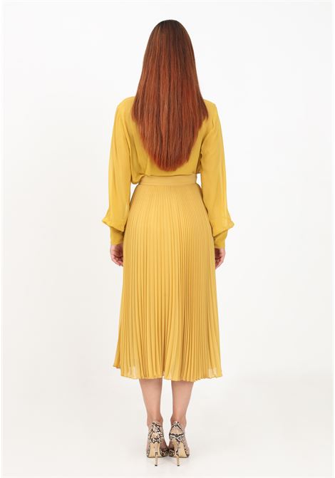 Long ocher skirt for women in fine pleated georgette MAX MARA | Skirts | 2361060134600053
