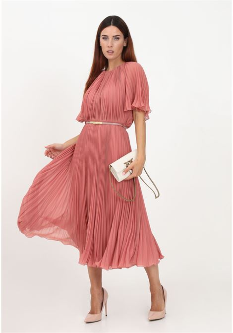 Blush pink midi dress for women with pleated pattern MAX MARA | Dress | 2362260434600030