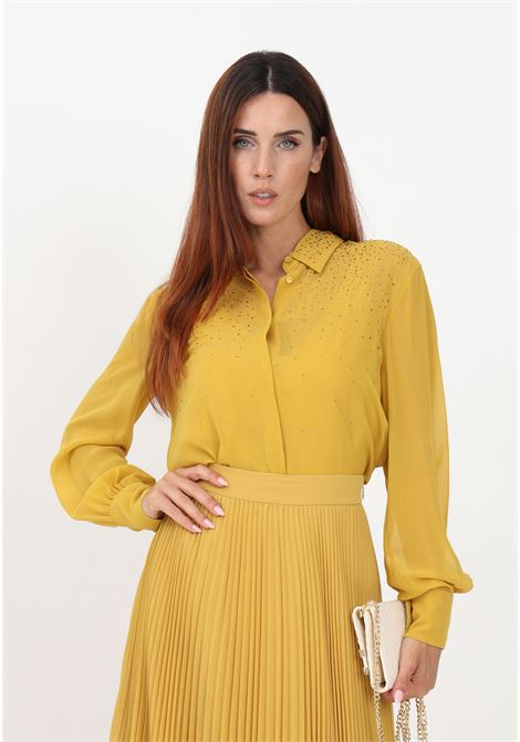 Women's ocher shirt with glitter MAX MARA | Shirt | 2362660234600076