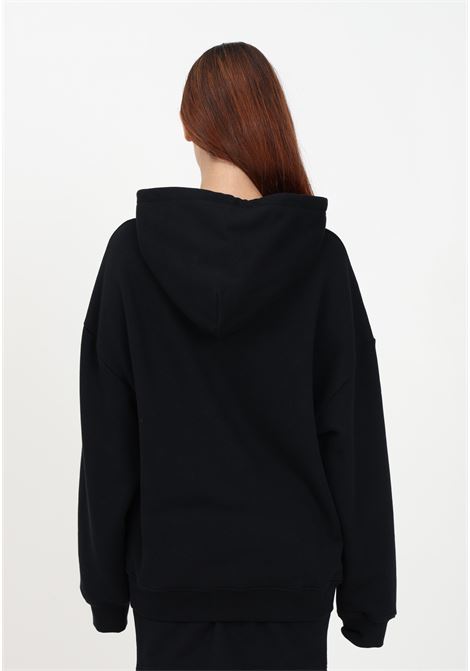 Women's black hooded sweatshirt with denim print pocket MO5CH1NO JEANS | Sweatshirt | A172287566555
