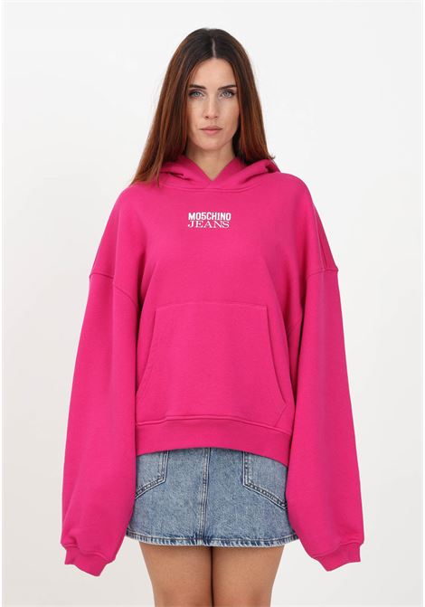 Fuchsia hooded sweatshirt for women MO5CH1NO JEANS | J171387565244