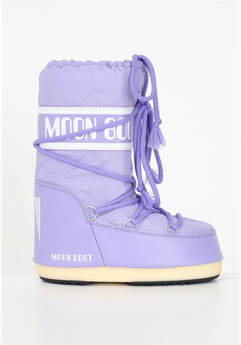 Lilac colored baby boots with laces MOON BOOT | Boots | 14004400 K089