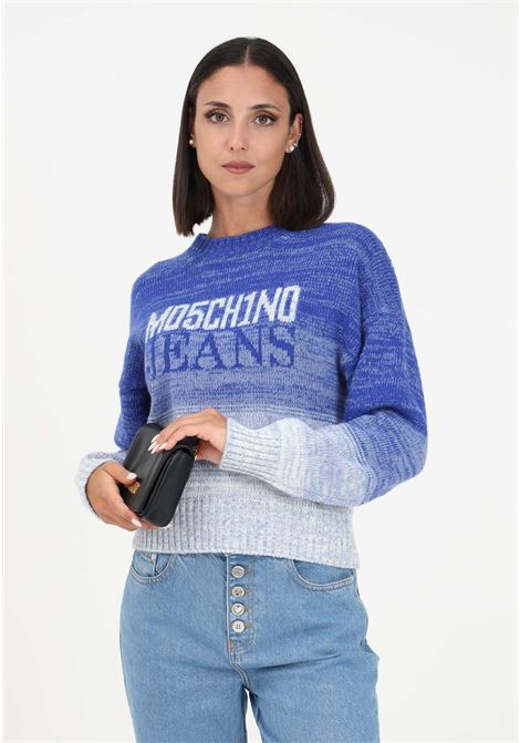 Maglioncino blu da donna con logo Moschino Jeans MO5CH1NO JEANS | Maglieria | J091982061280
