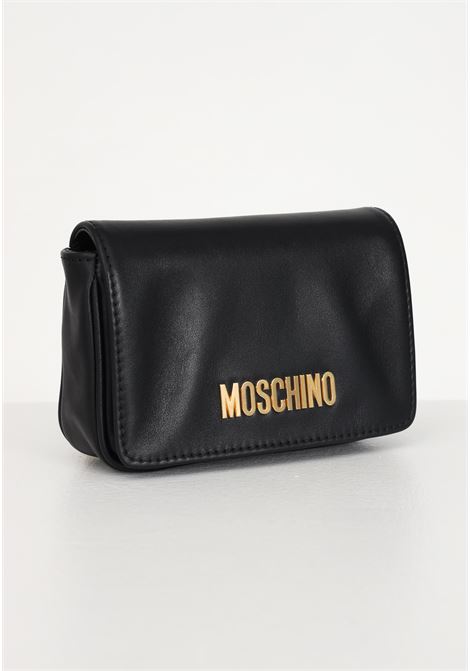 Black women's shoulder bag with plated logo MOSCHINO | Bags | 74588001A3555
