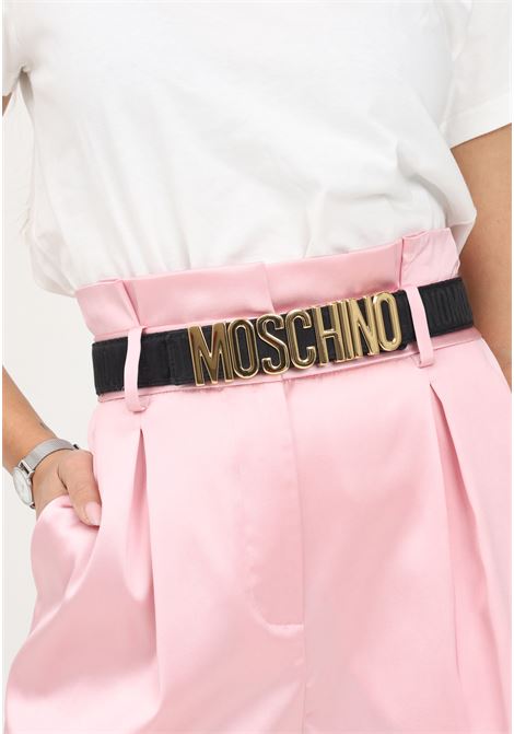 Black belt for men and women with logo buckle MOSCHINO | Belts | 80068268B1555