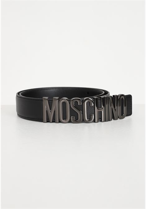 Black belt for men and women with logo buckle MOSCHINO | Belts | 80128001A4555