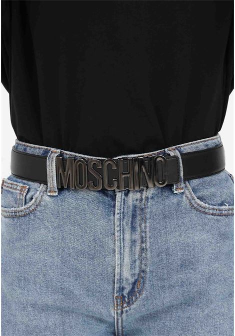 Black belt for men and women with logo buckle MOSCHINO | Belts | 80128001A4555