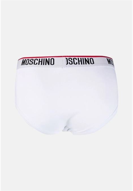 Set of 2 white men's briefs with logoed elastic band MOSCHINO | Slip | A139343000001
