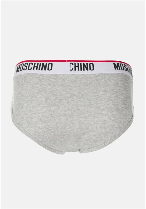 Set of 3 multicolored men's briefs with logoed elastic band MOSCHINO | Slip | A139343005555