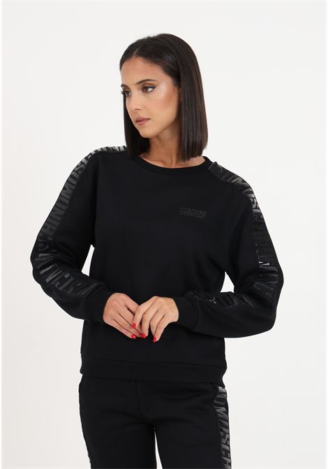 Black women's sweatshirt with rubberized logo MOSCHINO | A170744140555