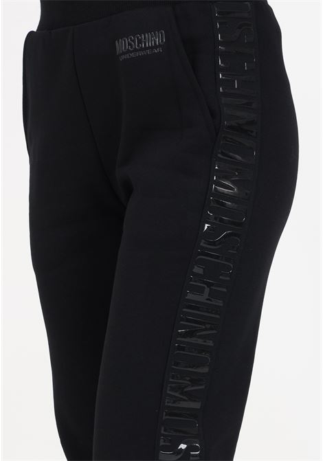 Pantalone nero sportivo da donna con logo MOSCHINO | Pantaloni | A682344140555