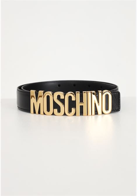 Black belt for men and women with logo buckle MOSCHINO | Belts | A800280021555