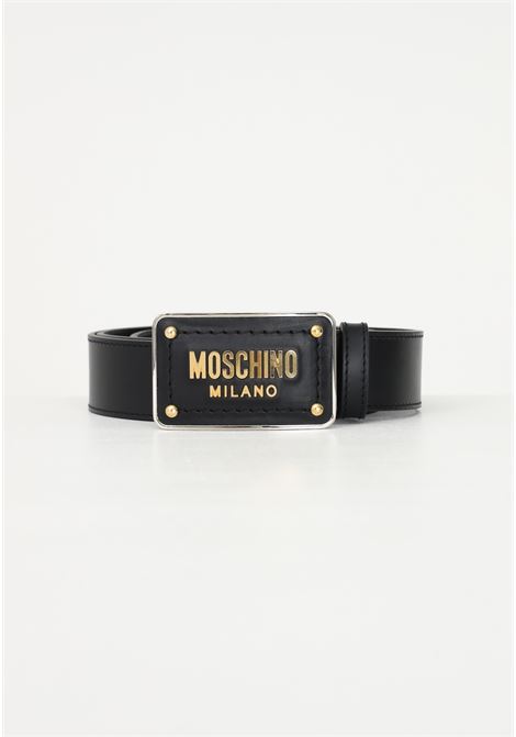 Black men's belt with logo buckle MOSCHINO | Belts | A801080011555