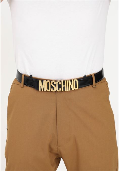 Black belt for men with logo buckle MOSCHINO | Belts | A803380071555