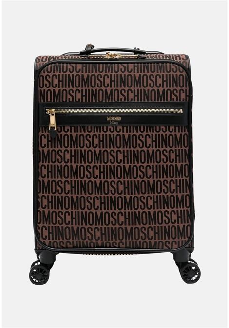 Brown trolley for men and women with logo pattern MOSCHINO | Trolley | A860182681103