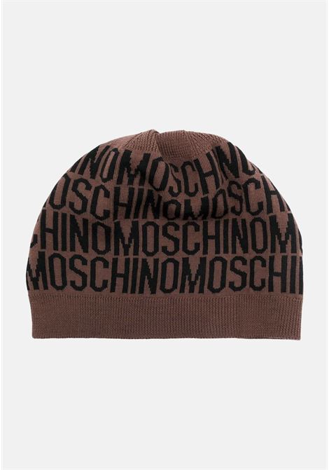 Brown wool blend hat for men and women with logo MOSCHINO | Hats | A920682721103
