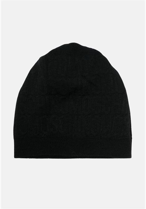 Black wool blend hat for men and women with logo MOSCHINO | Hats | A920682721555