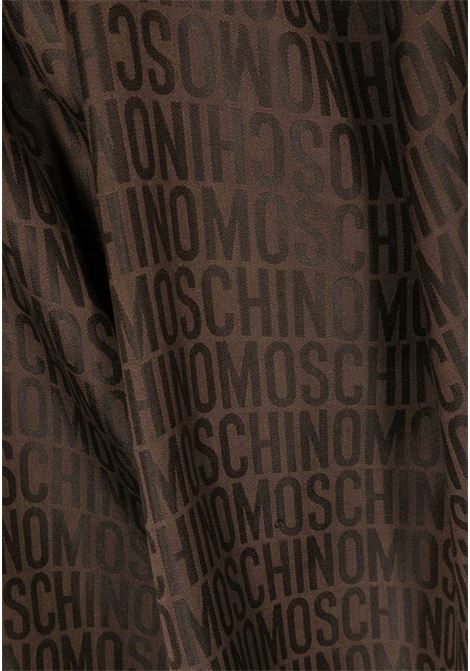 Foulard marrone da donna in seta con logo jacquard MOSCHINO | Foulard | A935082701103