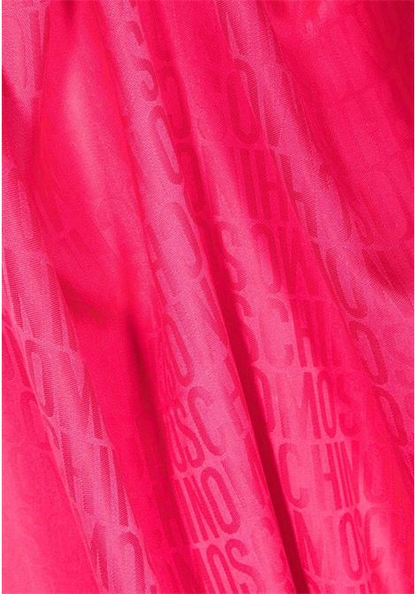 Fuchsia women's silk scarf with jacquard logo MOSCHINO | Scarfs | A935082701217