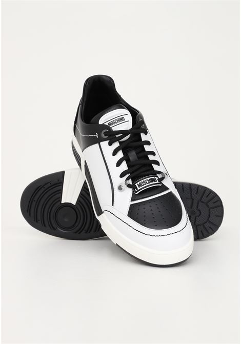 White sneakers for men with rubberized details with logo MOSCHINO | Sneakers | MB15614G1HG4610A