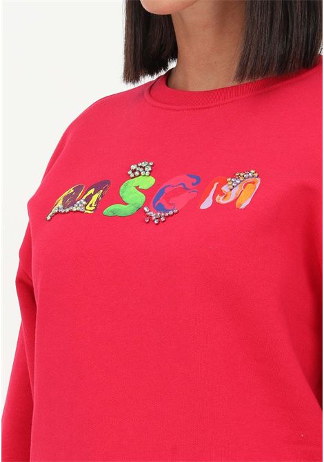 Fuchsia crewneck sweatshirt for women with logo print MSGM | Sweatshirt | F3MSJGSW090044