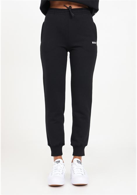 Pantalone sportivo nero da donna con logo MSGM | Pantaloni | F3MSJUFP025110
