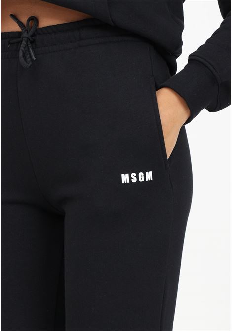 Black women's sports trousers with logo MSGM | Pants | F3MSJUFP025110