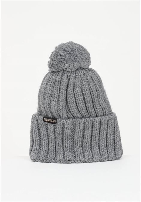 Gray wool hat for men and women with Semiury pom-pon NAPAPIJRI | Hats | NP0A4GKB16011601