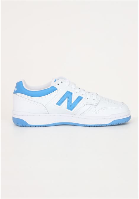 White and light blue casual sneakers for men and women 480 NEW BALANCE | Sneakers | BB480LTCWHITE-LILAC
