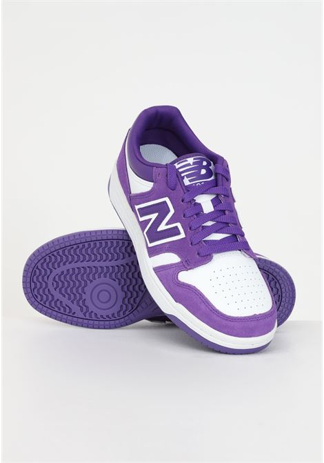 White and purple 480 sneakers with logo for men and women NEW BALANCE | Sneakers | BB480LWD.