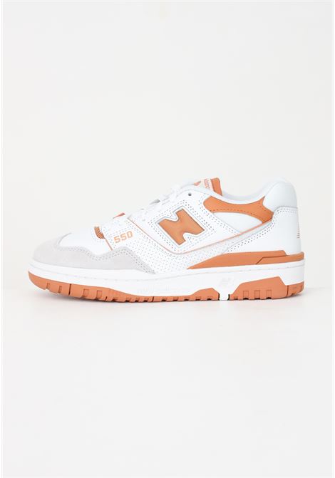 White 550 casual sneakers for men and women NEW BALANCE | Sneakers | BB550LSCWHITE/ORANGE