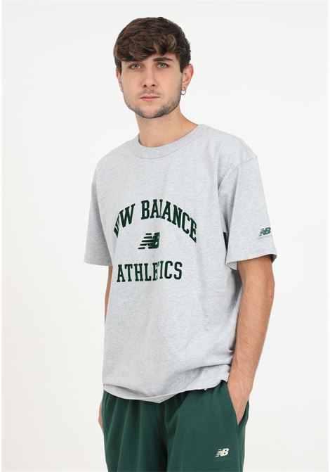T-shirt grigia con stampa verde da uomo NEW BALANCE | T-shirt | MT33551AG.