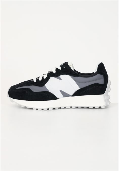 Black unisex 327 sneakers with pink inserts and white logo NEW BALANCE | Sneakers | U327WEM.