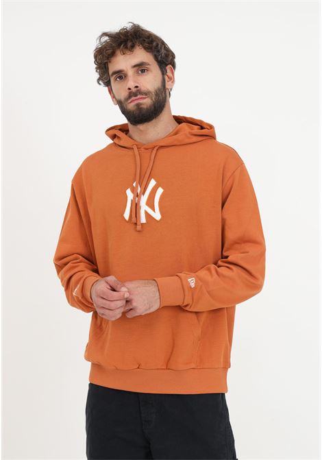 Orange sweatshirt with hood and embroidery for men NEW ERA | Hoodie | 60424321.