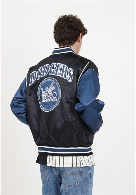 Black and blue satin jacket with men's logo NEW ERA | Jackets | 60427128BLKNVY