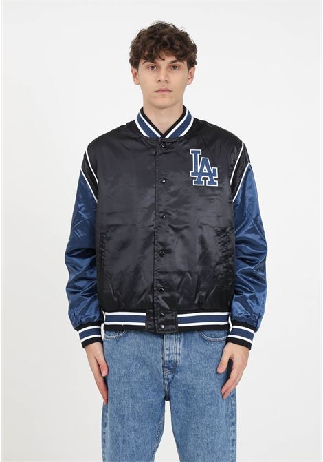 Black and blue satin jacket with men's logo NEW ERA | Jackets | 60427128BLKNVY
