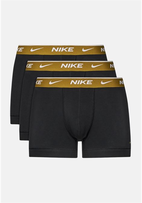 Men's boxer shorts set of three with gold-coloured logoed elastic waistband NIKE | Boxer | 0000KE1008HX0