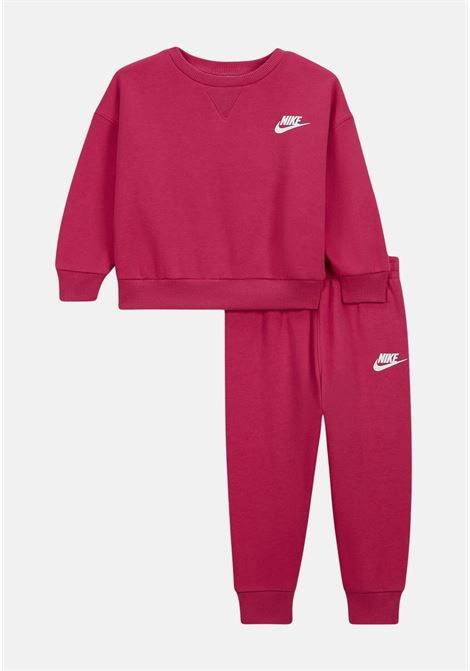 Fuchsia-colored snow day crew-neck jumpsuit for girls NIKE | Sport suits | 36L474A0I