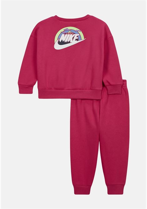 Fuchsia-colored snow day crew-neck jumpsuit for girls NIKE | Sport suits | 36L474A0I