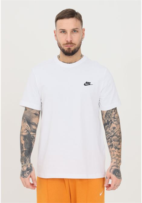 White unisex nike sportswear club t-shirt with contrasting logo, short sleeve  NIKE | T-shirt | AR4997101