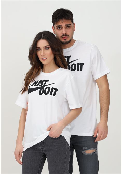 T-shirt bianca per uomo e donna con maxi stampa NIKE | T-shirt | AR5006100