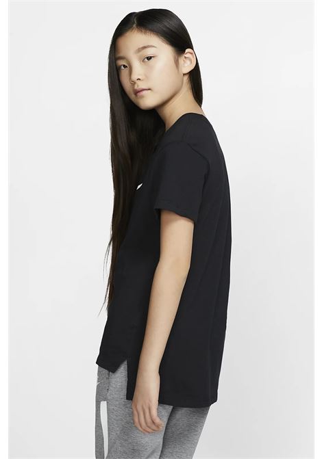 Black kids nike sportswear t-shirt with maxi logo print NIKE | T-shirt | AR5088010